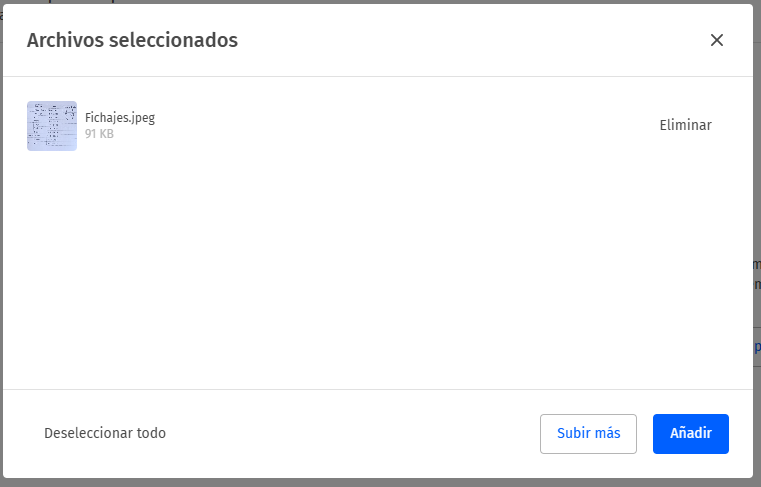 Seleccionar imagenes para importar fichajes