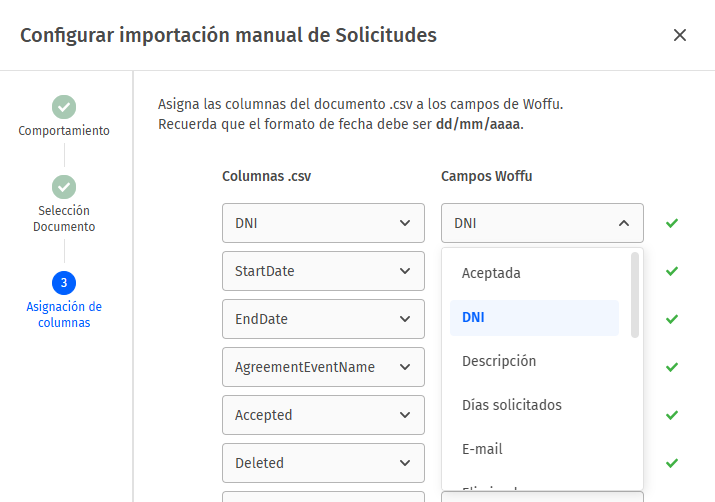 Importador - Solicitudes por DNI