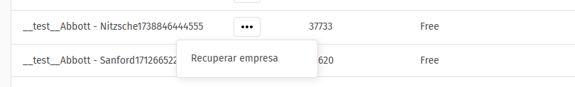 Backoffice - Recuperar Compania