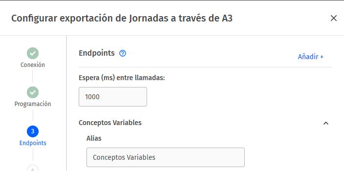 Exportador - Jornadas- Endpoints