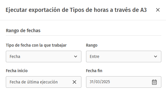 Exportador - Opciones