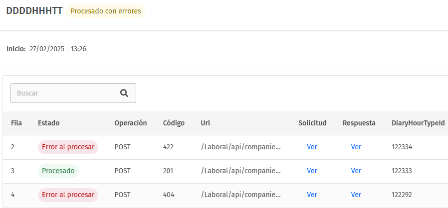 Exportador - Historial detalle