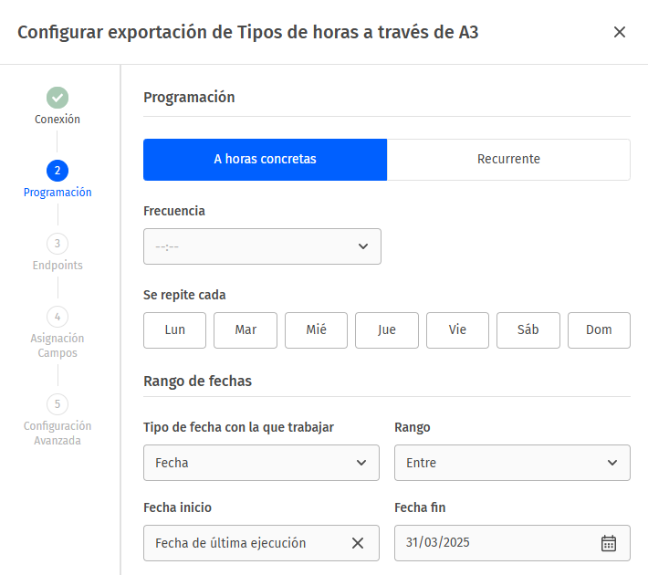 Exportador - Programación