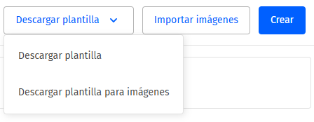 Importador - Boton descargar plantilla con menu