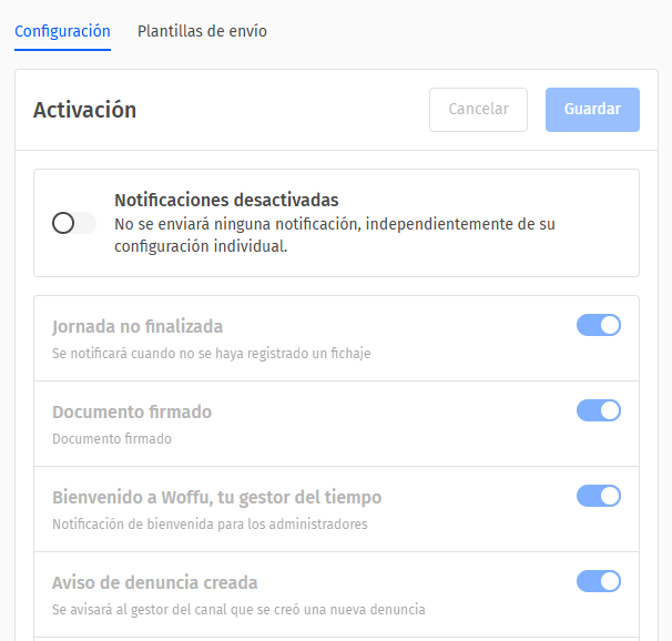 Notificaciones pausadas
