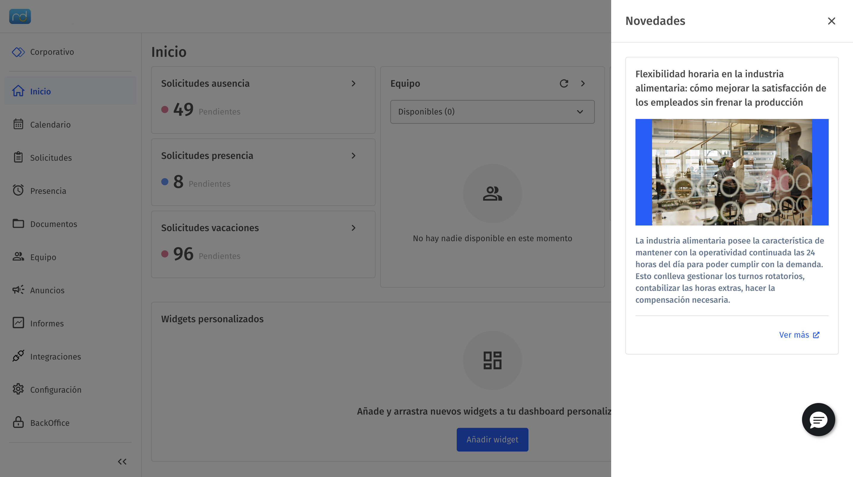 Lista de novedades